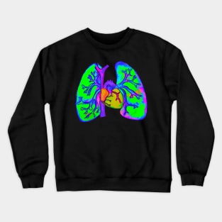 Neon Watercolor Lungs Crewneck Sweatshirt